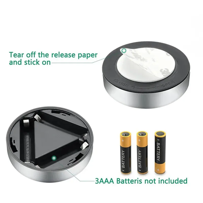 1pcs Wardrobe Bedroom Stairs Mini Touch Control Night Light Kitchen Wireless LED Cabinet Light Battery Powered Closet Light