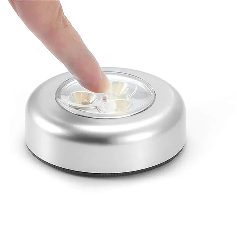 1pcs Wardrobe Bedroom Stairs Mini Touch Control Night Light Kitchen Wireless LED Cabinet Light Battery Powered Closet Light