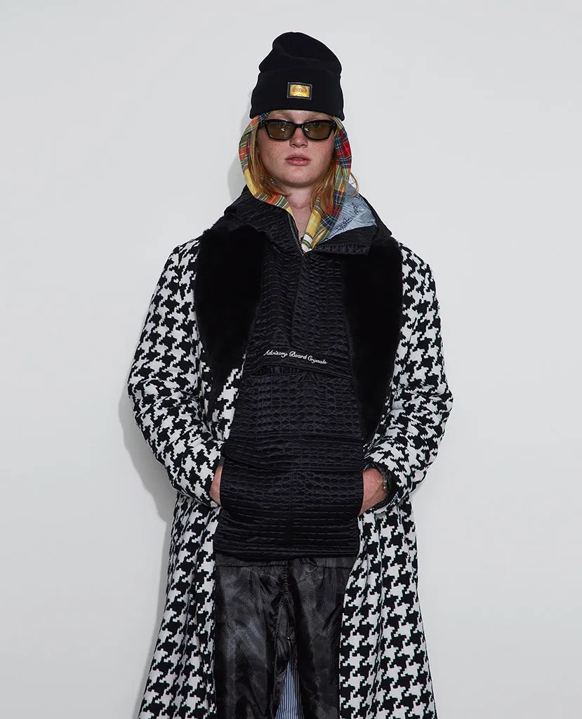 Abc. Houndstooth Shawl Collar Coat (Black)