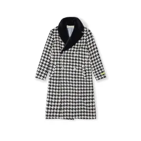 Abc. Houndstooth Shawl Collar Coat (Black)