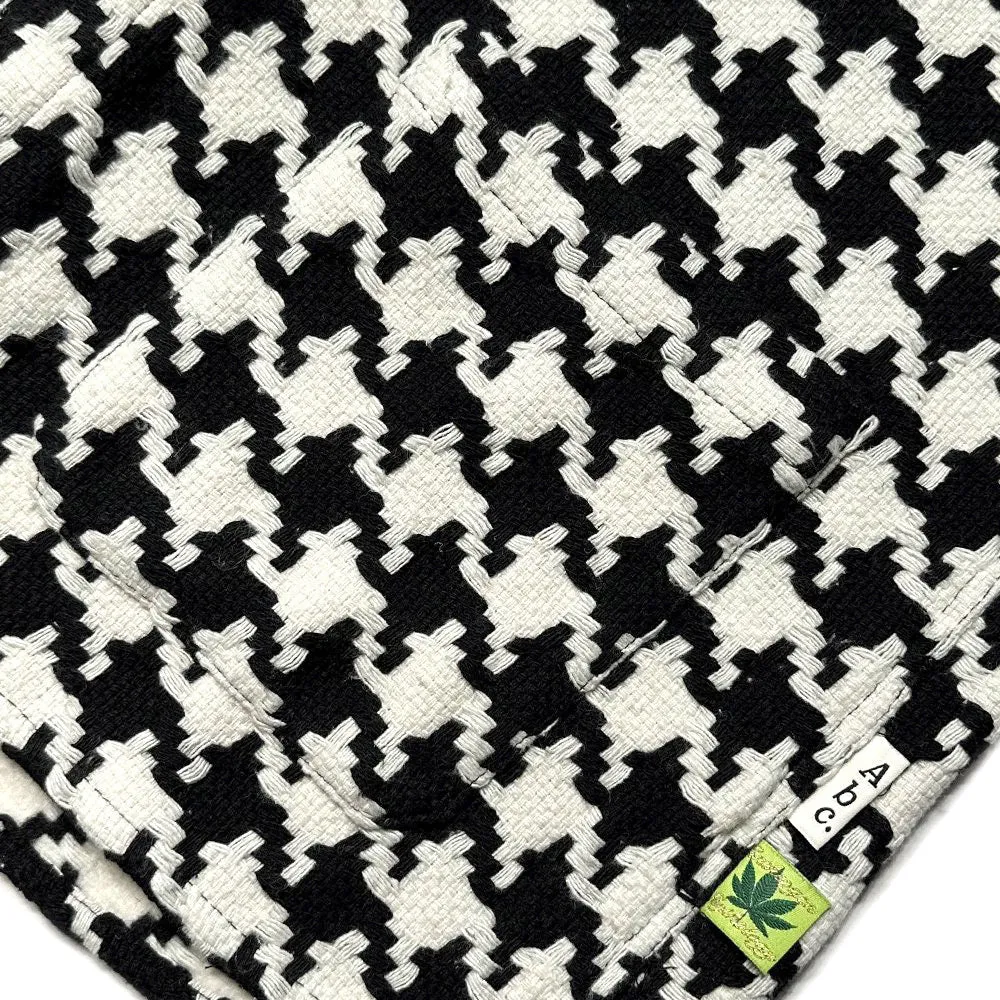 Abc. Houndstooth Shawl Collar Coat (Black)