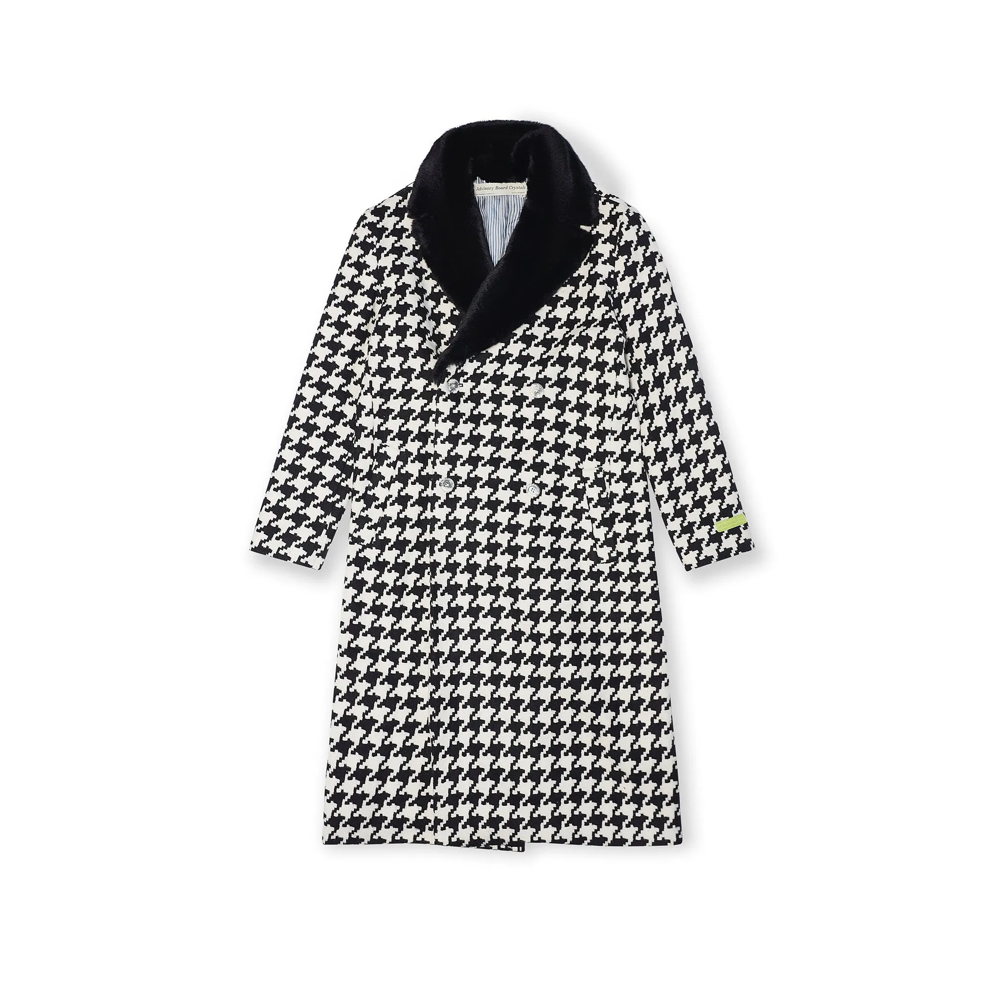 Abc. Houndstooth Shawl Collar Coat (Black)