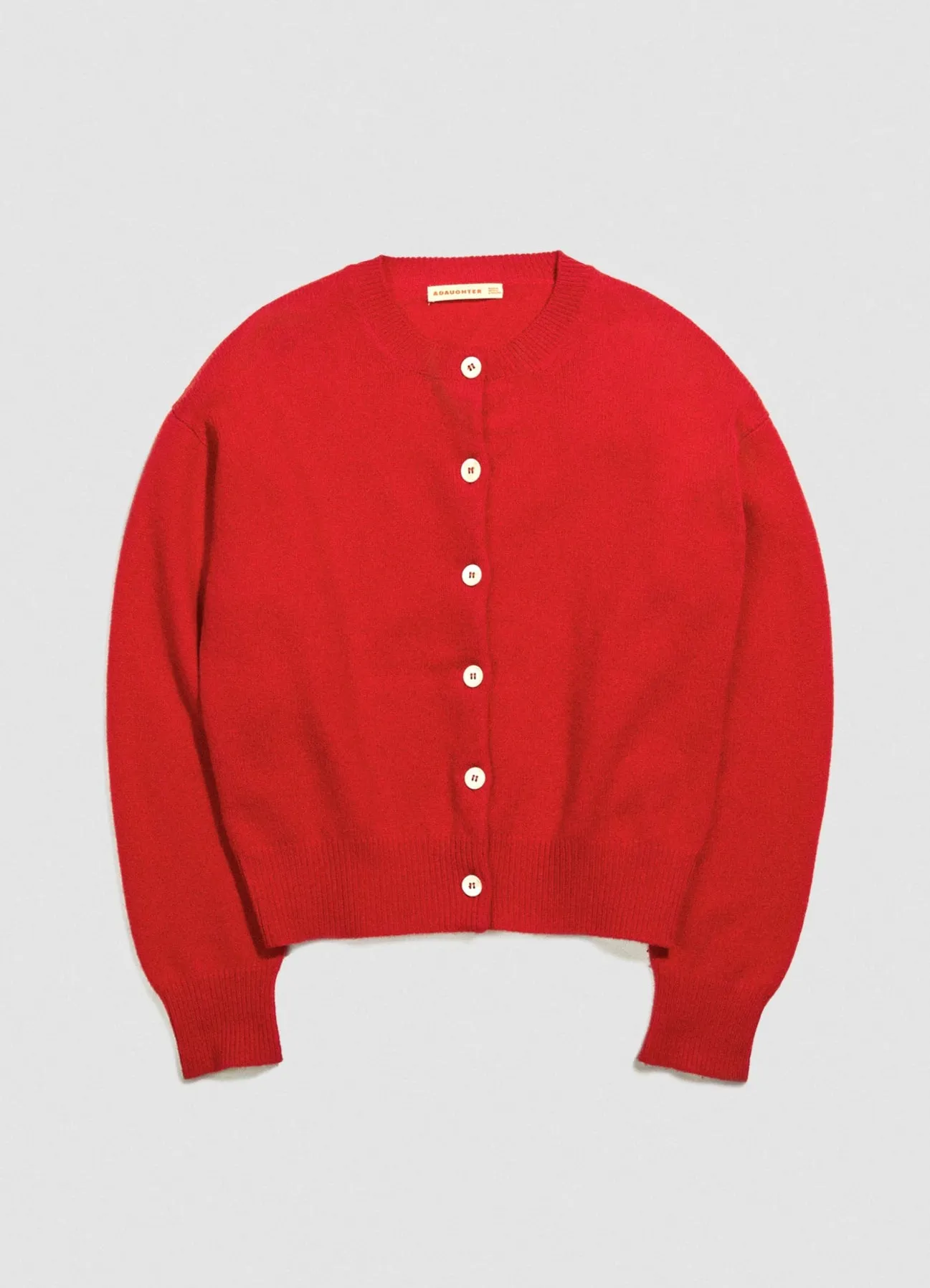 Ada Crewneck Cardigan in Poppy Red
