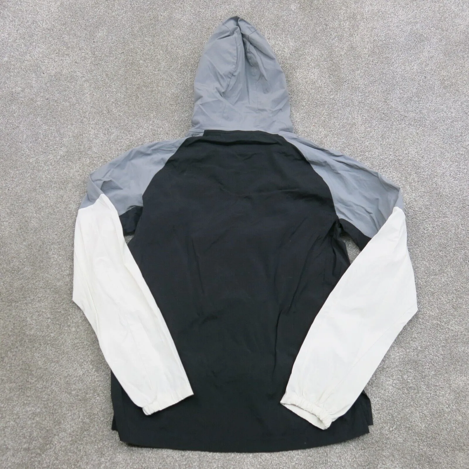 Adidas Track Jacket Men s Small Black White Long Sleeves Full Zip Hooded Jacket