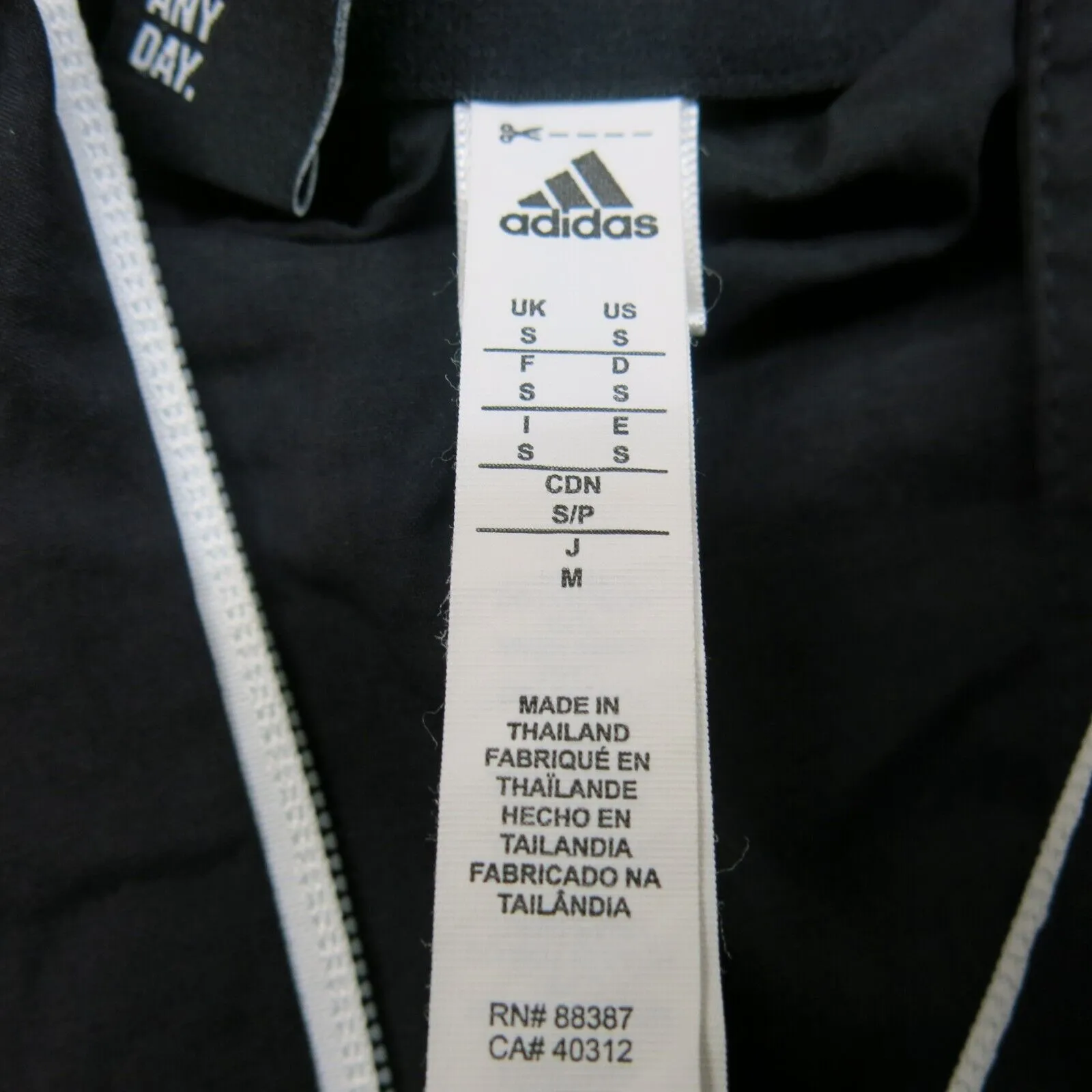 Adidas Track Jacket Men s Small Black White Long Sleeves Full Zip Hooded Jacket