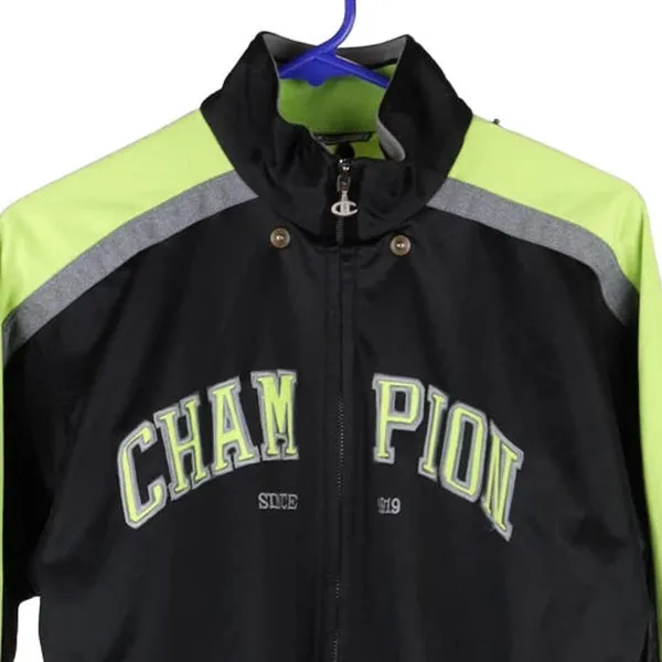 Age 13-14 Champion Spellout Track Jacket - Large Black Polyester