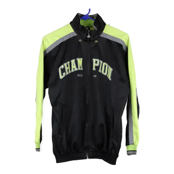 Age 13-14 Champion Spellout Track Jacket - Large Black Polyester