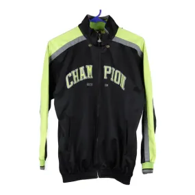 Age 13-14 Champion Spellout Track Jacket - Large Black Polyester