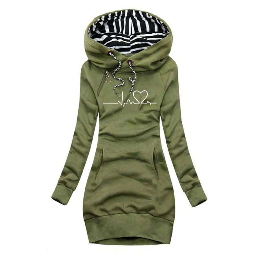 Amber™ | Cozy Heartbeat Hoodie Dress