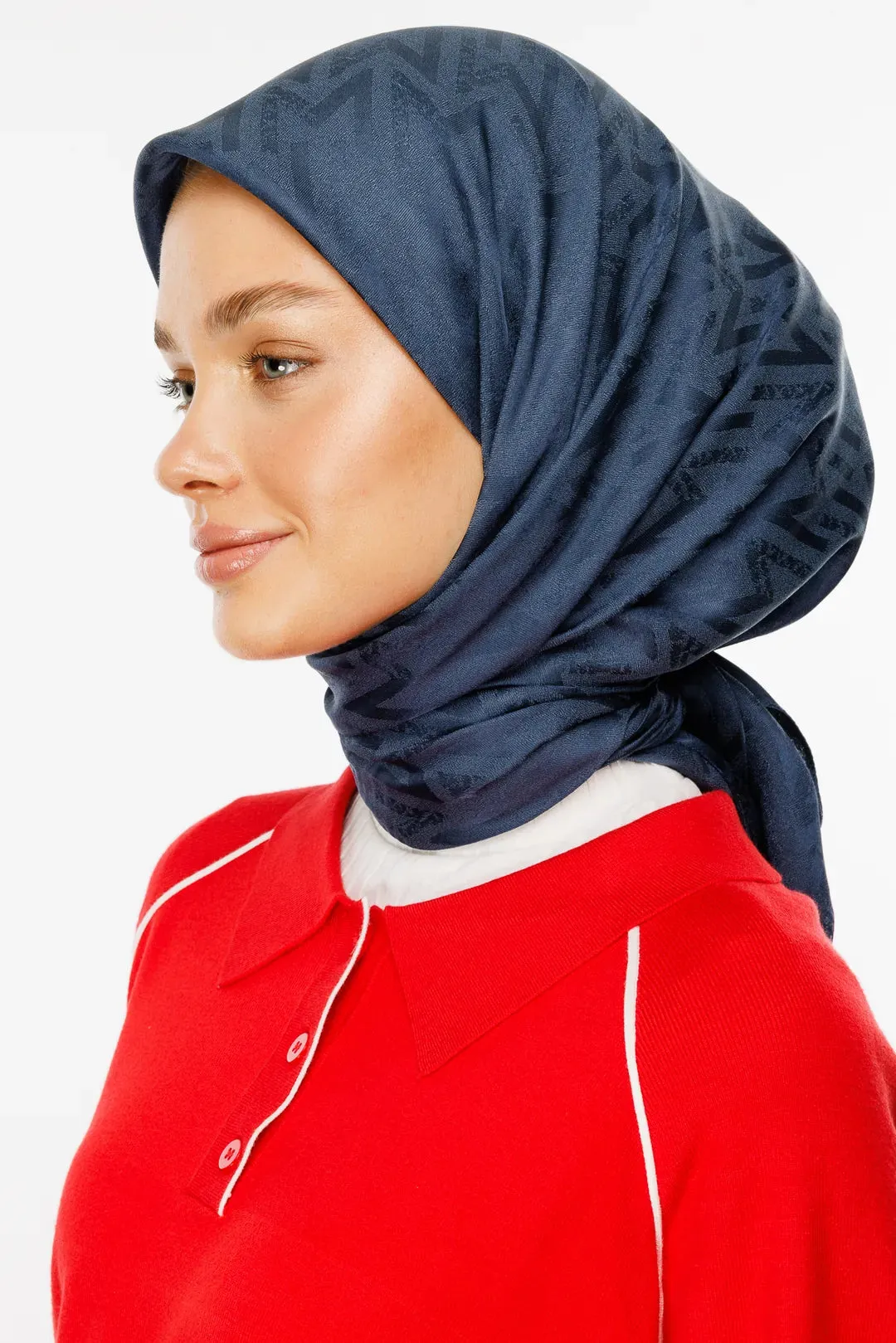Anthracite Nova Pattern Luxury Jacquard Scarf