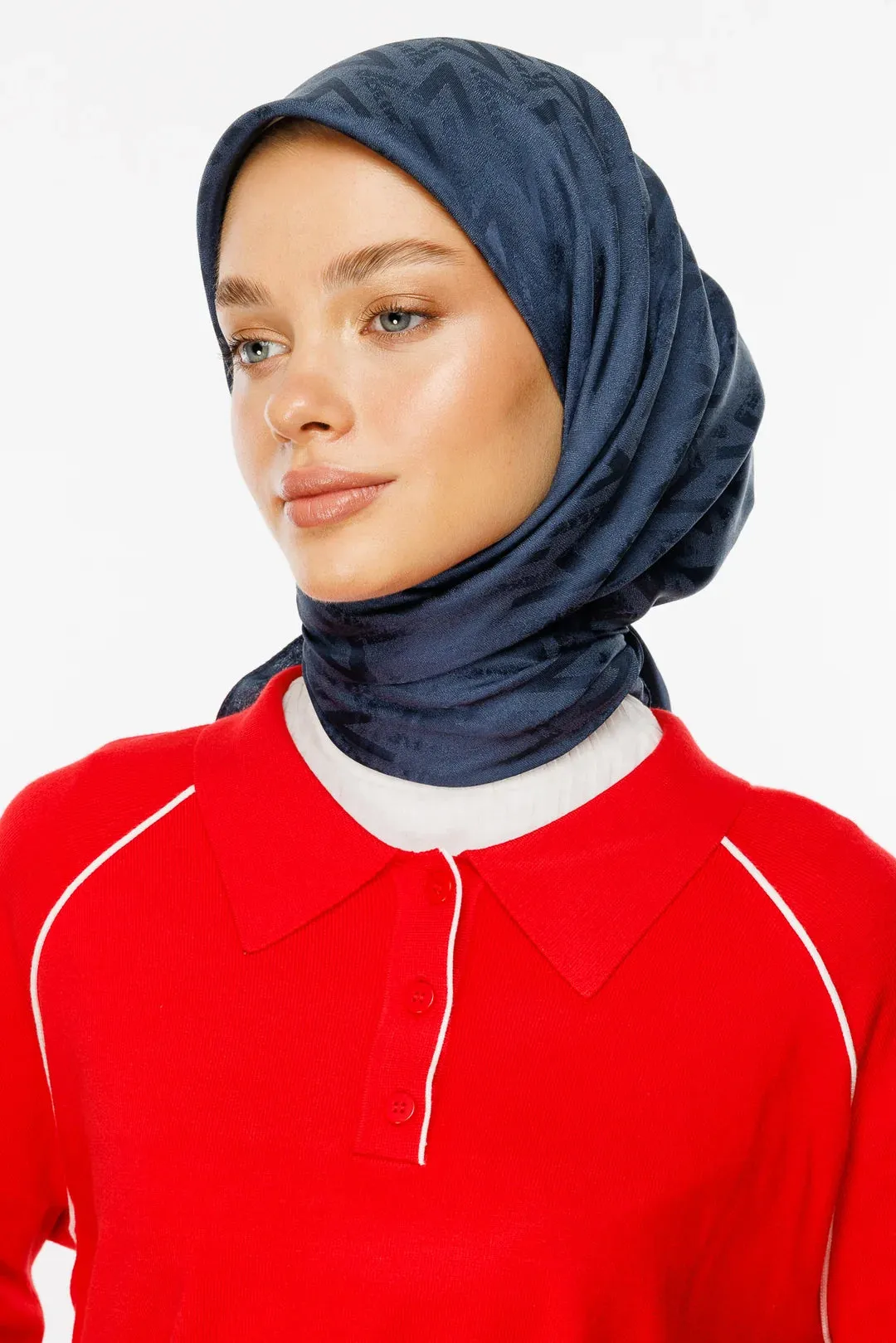 Anthracite Nova Pattern Luxury Jacquard Scarf