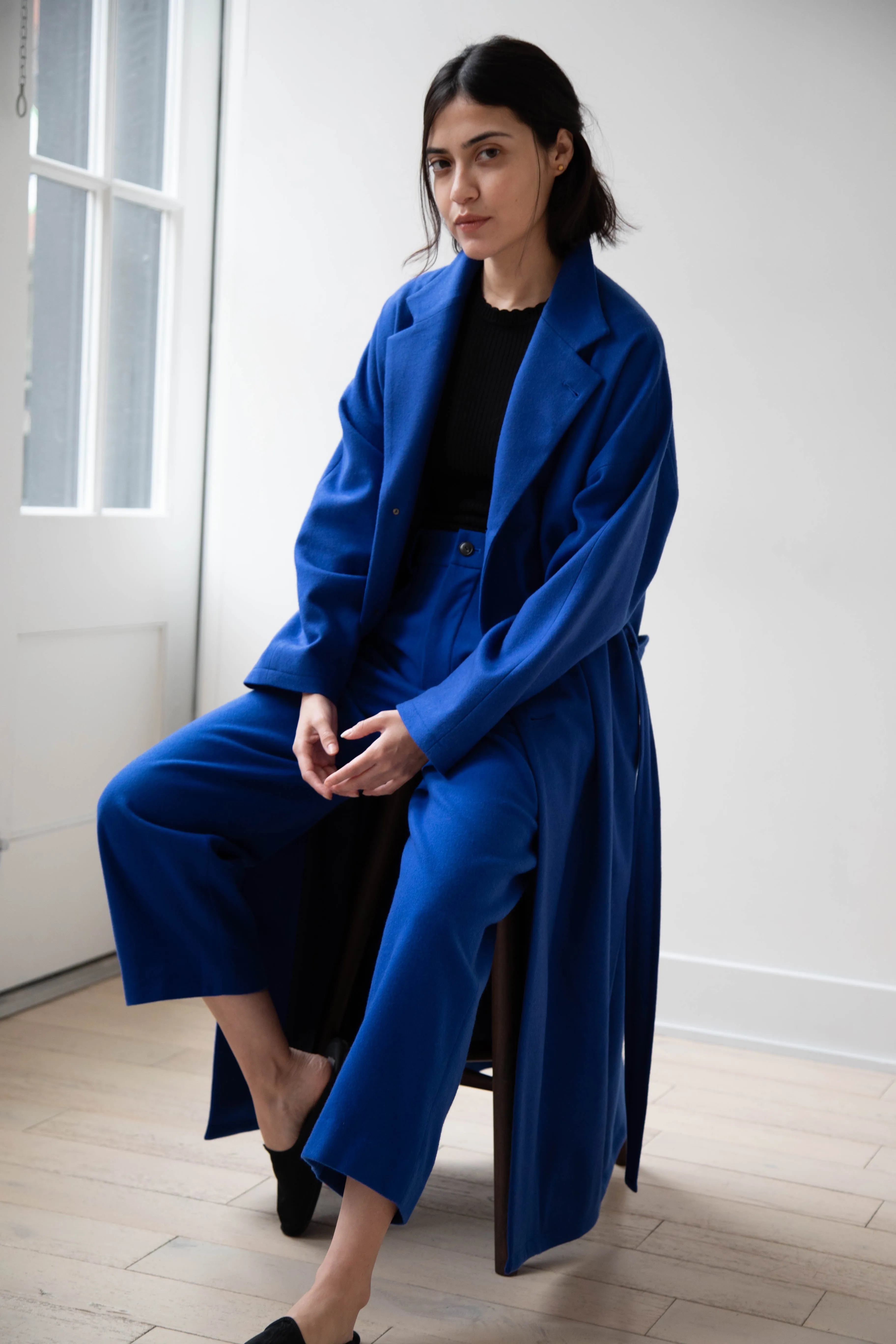 Arts & Science | Drawstring Robe Coat in Blue