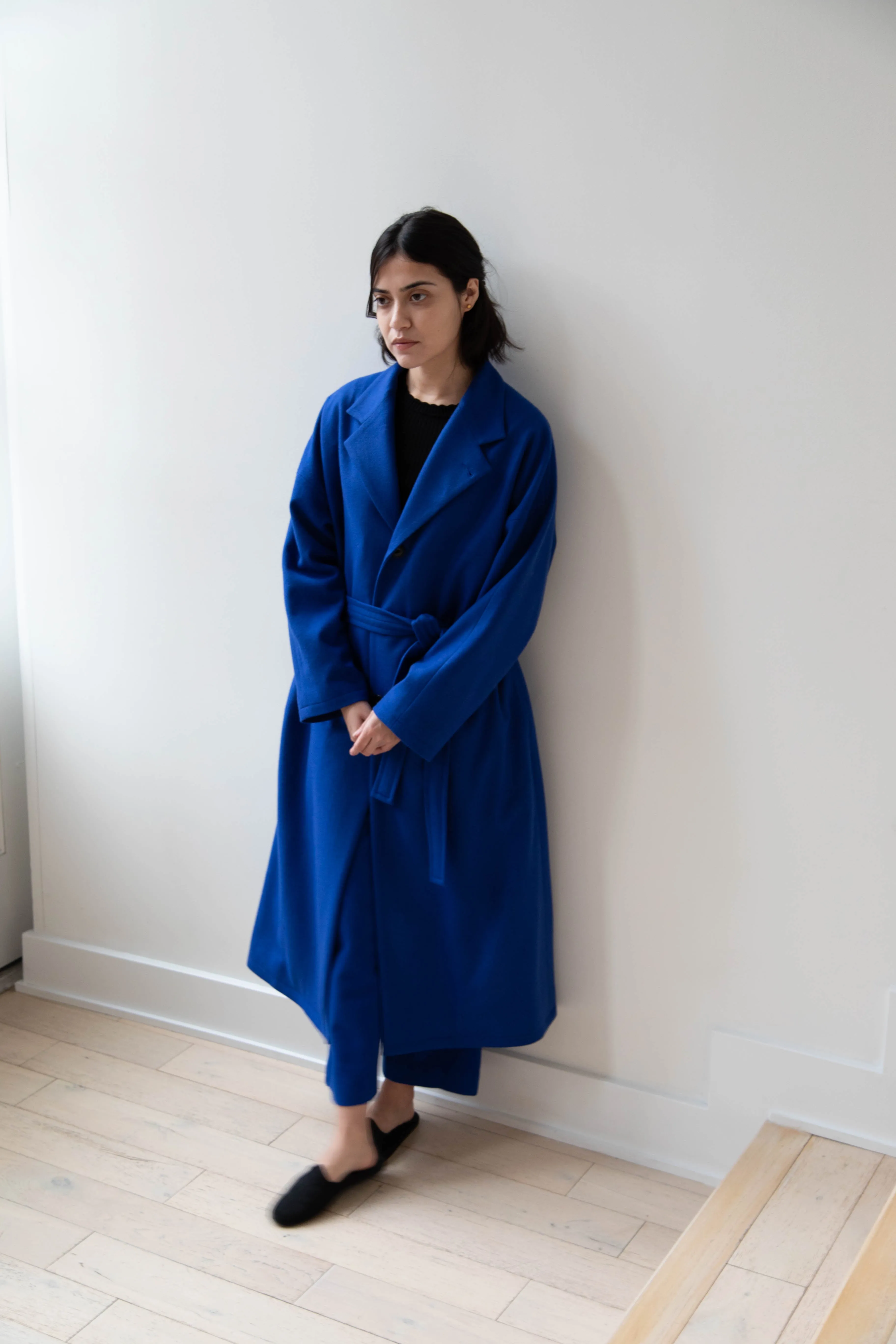 Arts & Science | Drawstring Robe Coat in Blue
