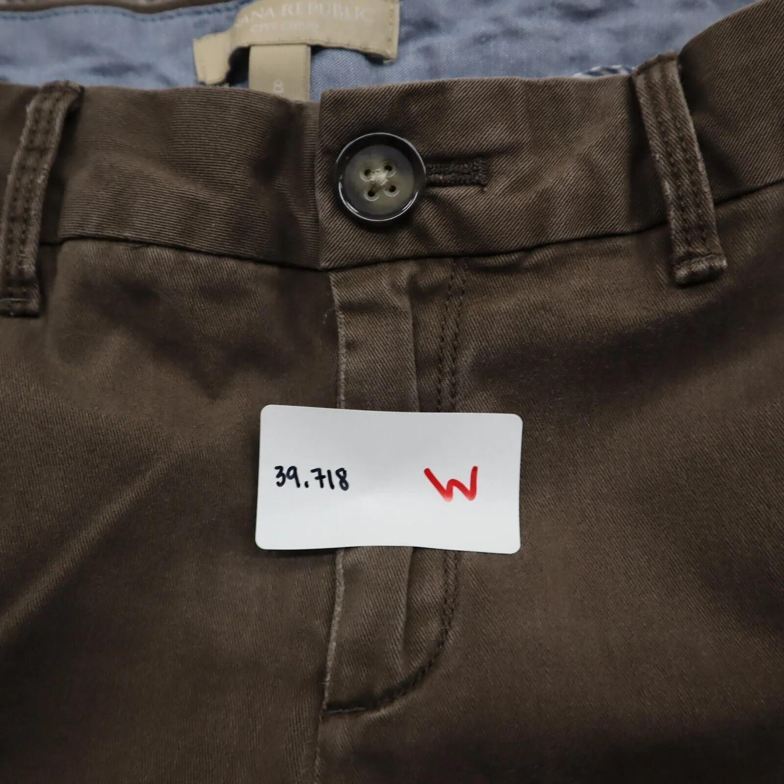 Banana Republic Womens City Chino Pant Mid Rise Pockets Dark Brown Size 8
