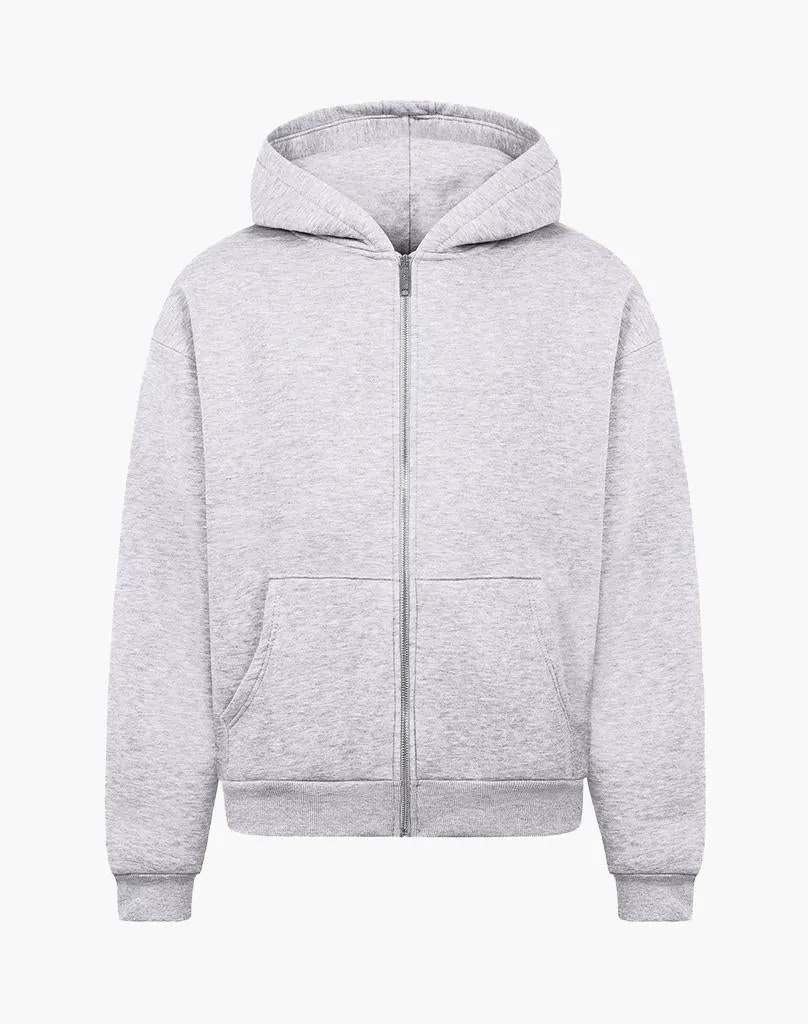 BASIC ZIP-HOODIE (GREY MELANGE)