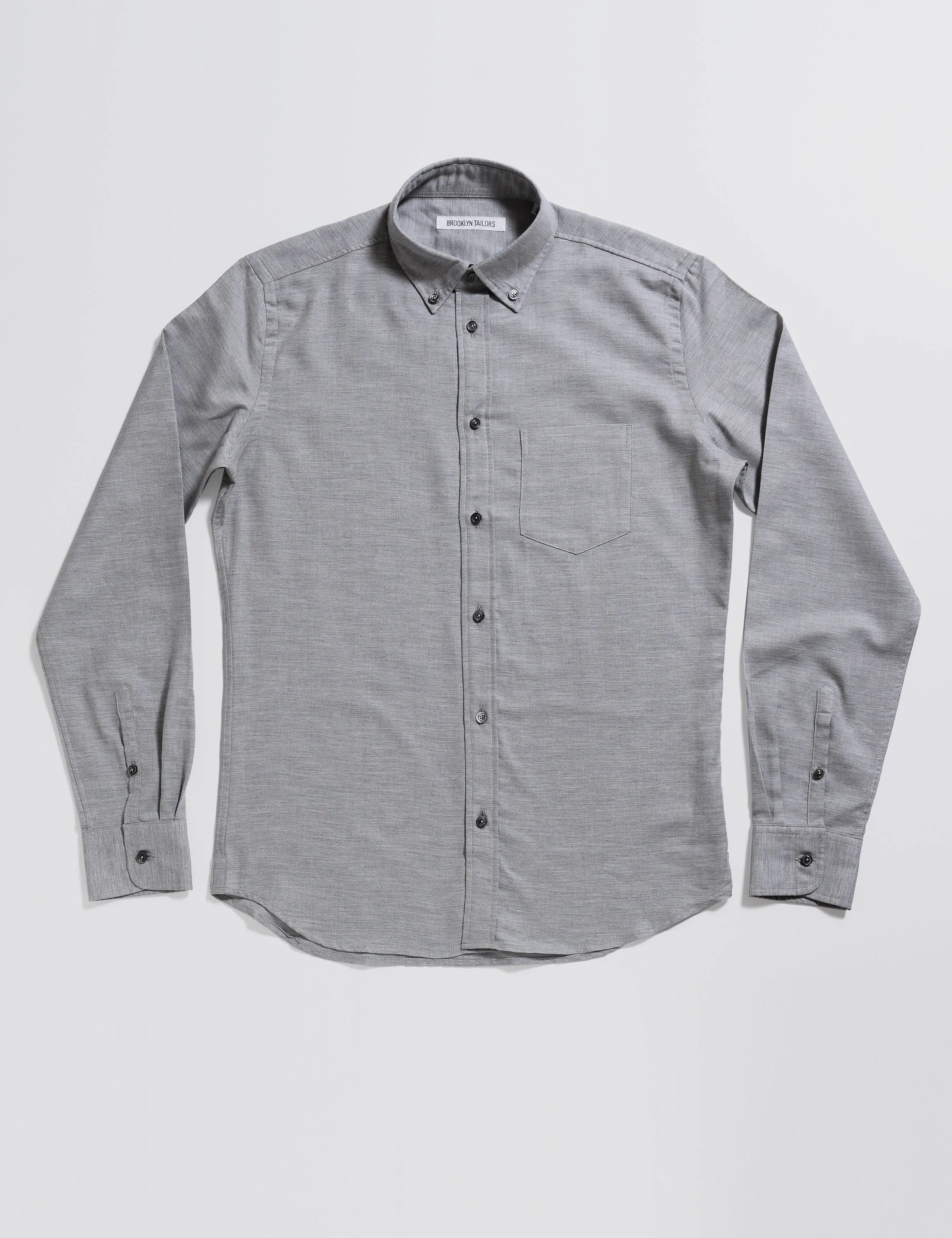 BKT10 Slim Casual Shirt in Cotton Cashmere Flannel - Winter Gray