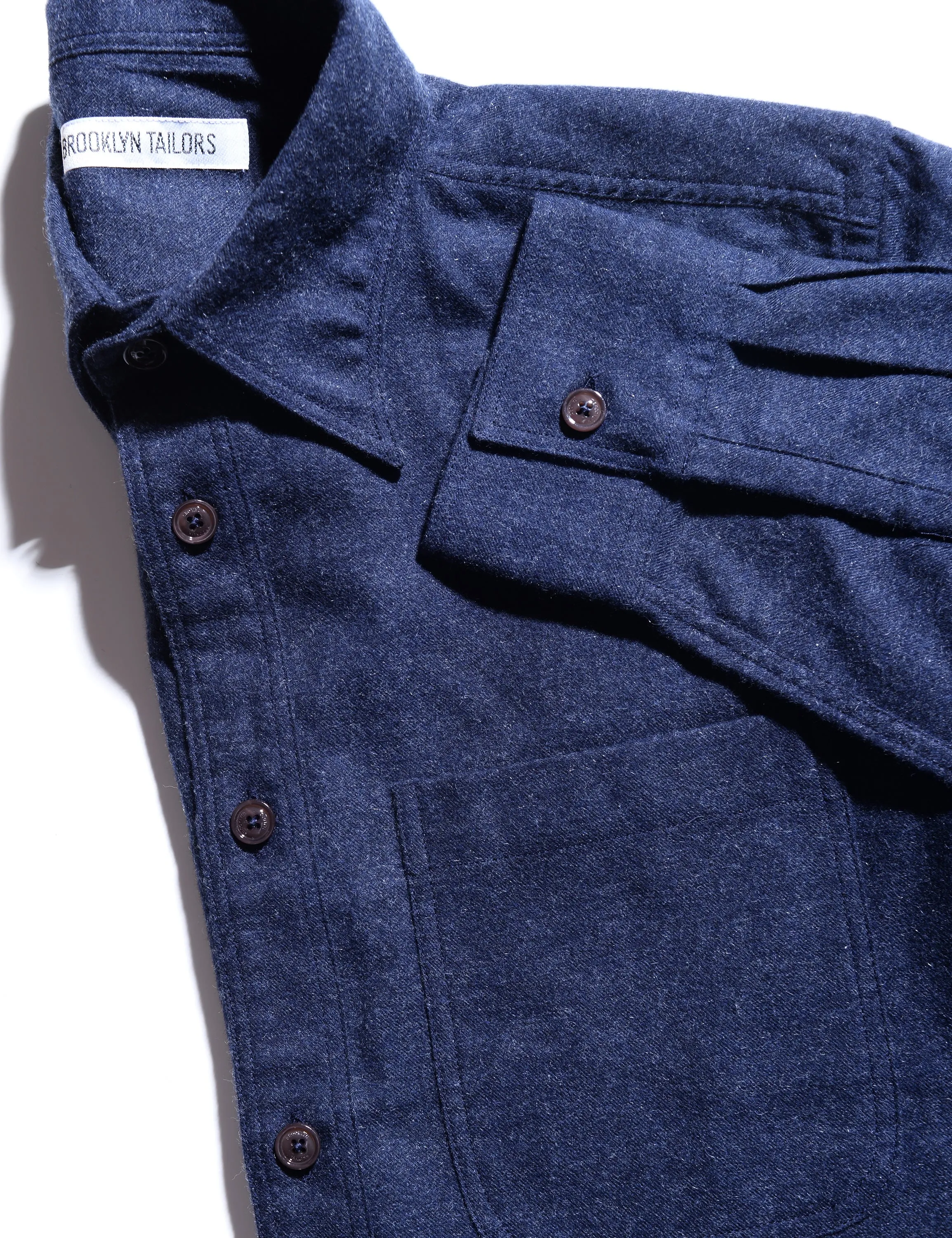 BKT16 Overshirt in Cotton Cashmere Flannel - Midnight