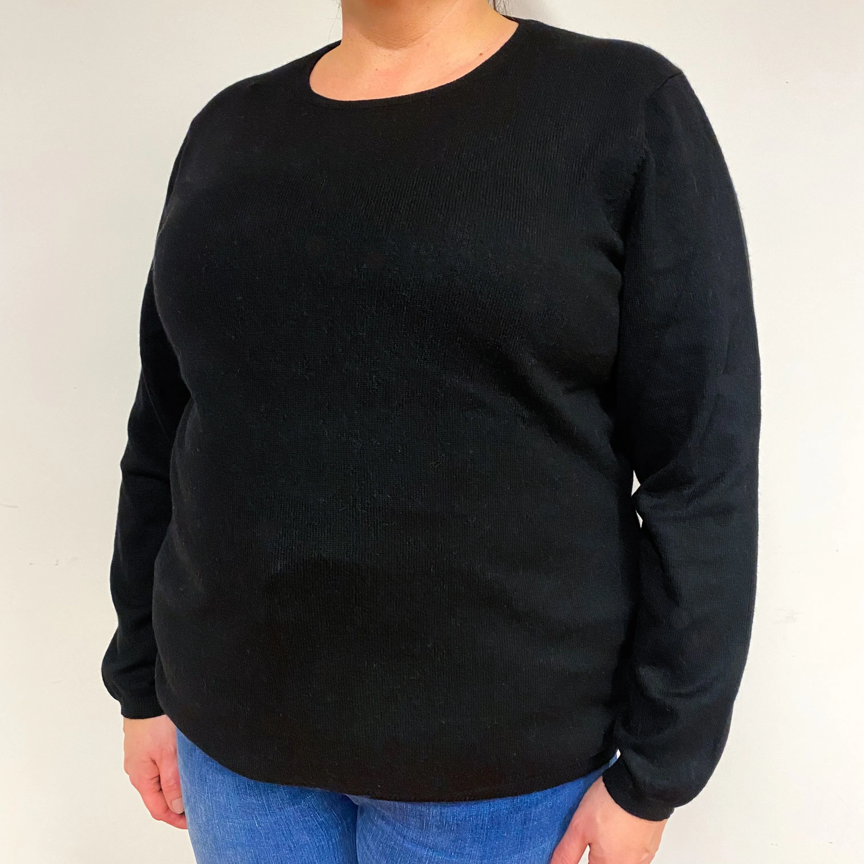 Black Cashmere Crew Neck Jumper XXL