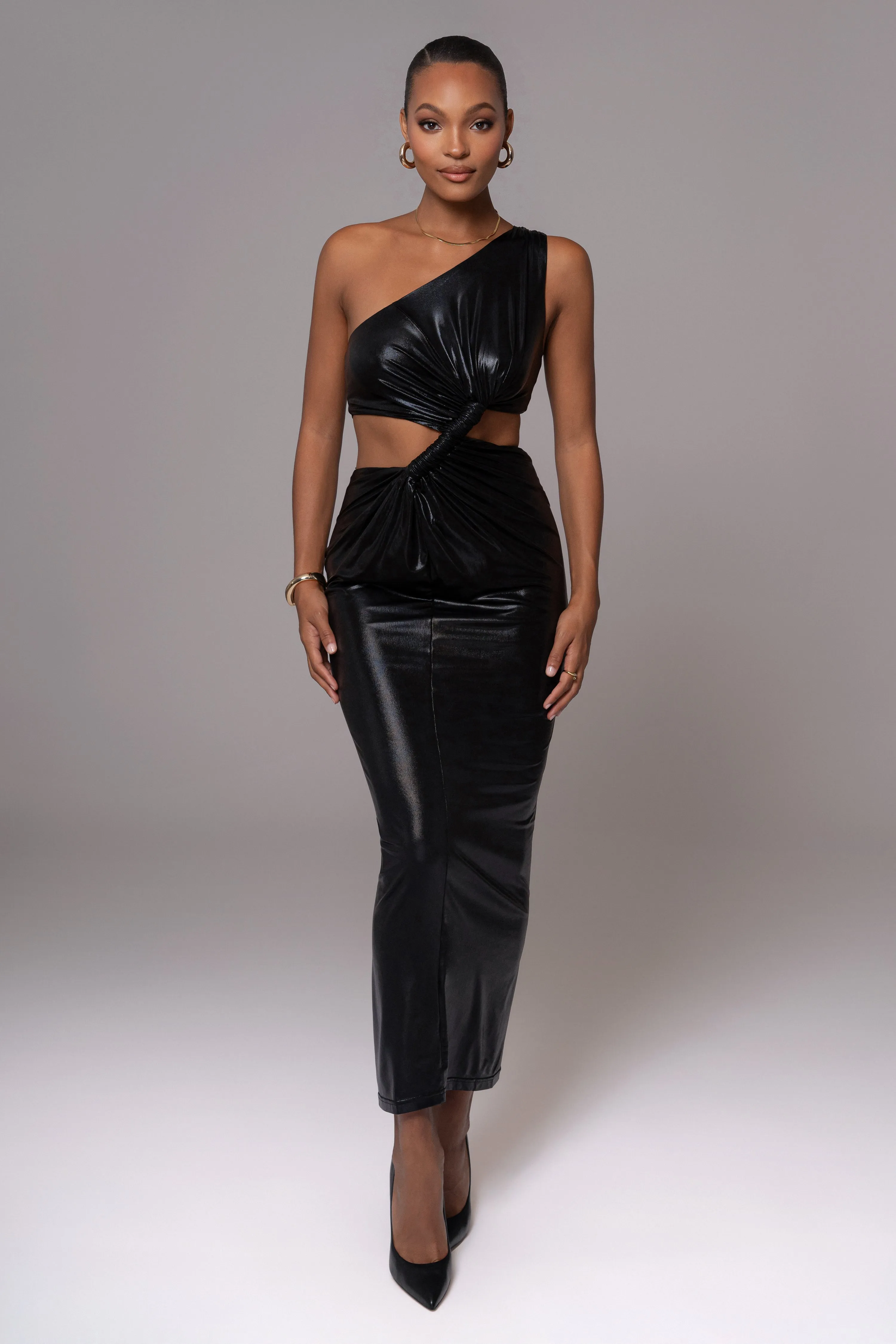 Black Joce One Shoulder Maxi Dress