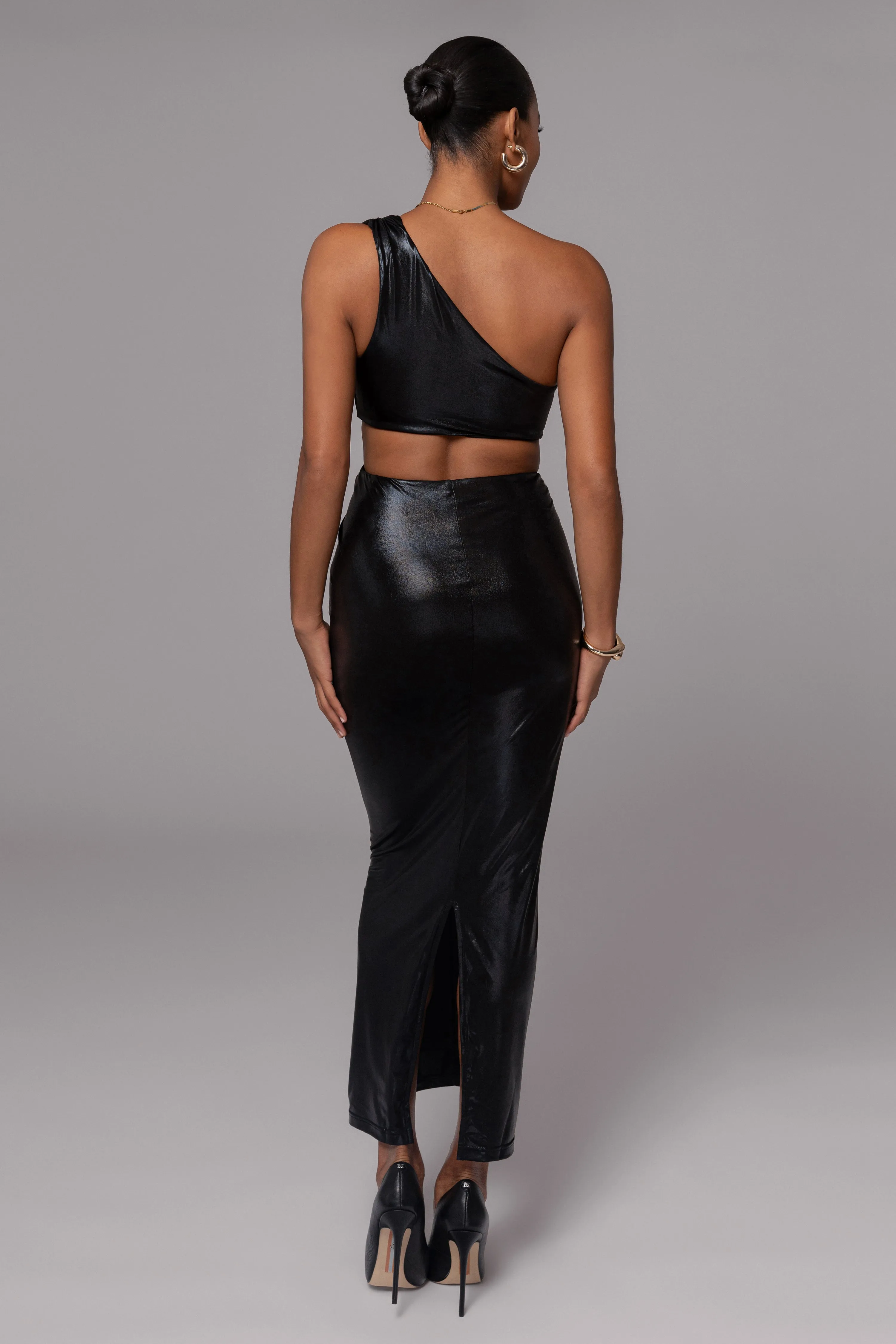 Black Joce One Shoulder Maxi Dress