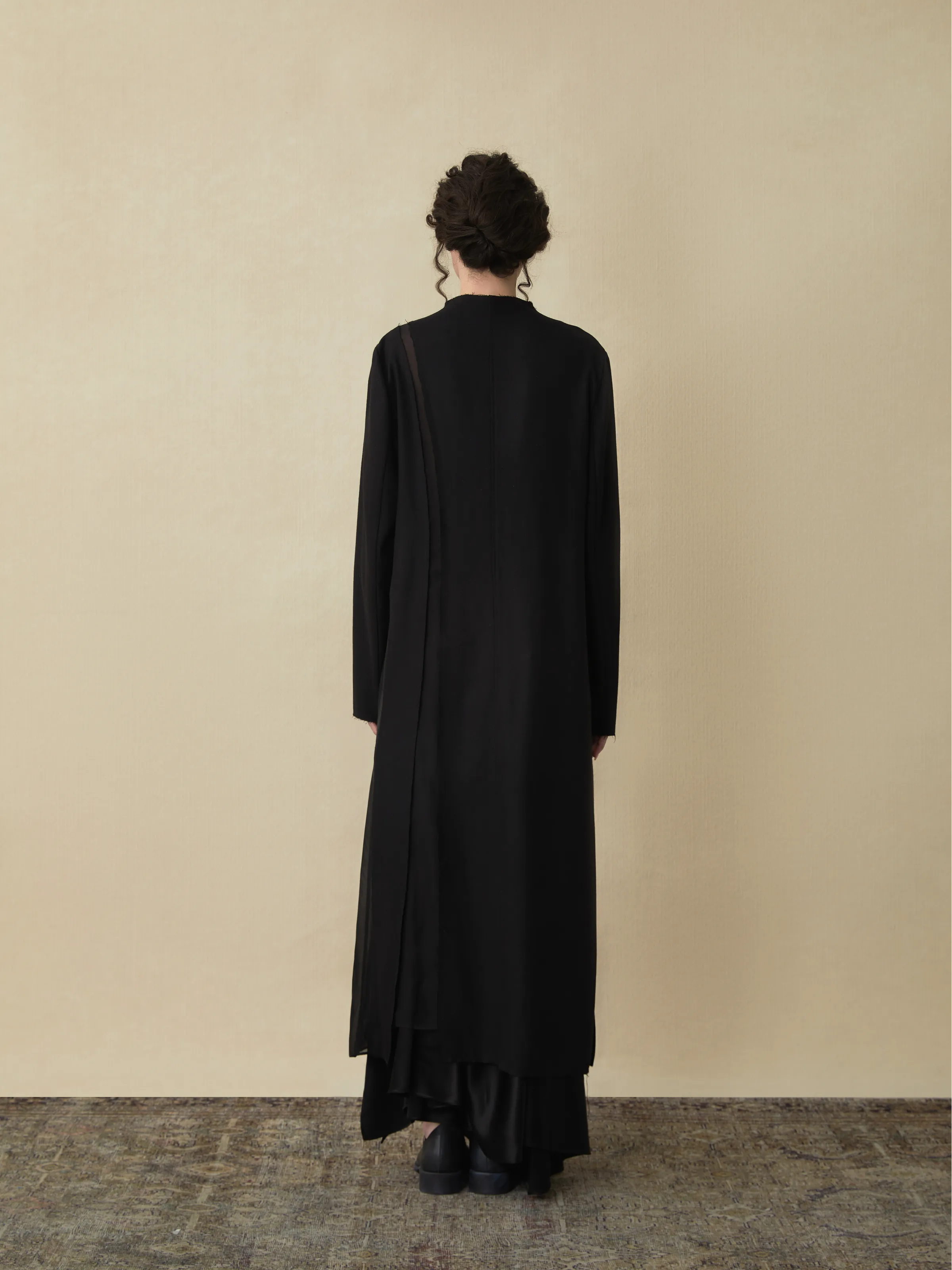 Black Long Silk Coat
