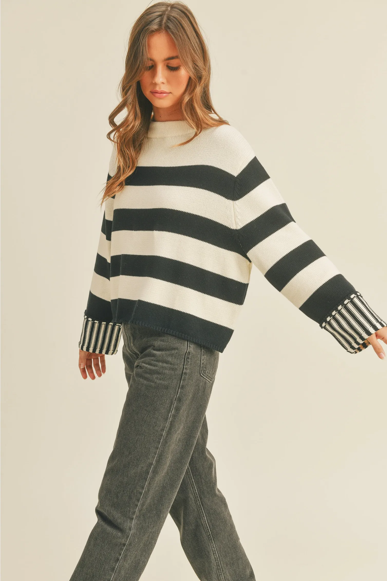 bold striped sweater