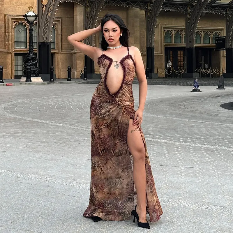 Bonnyshow Althea See-Through Mesh Maxi Dress