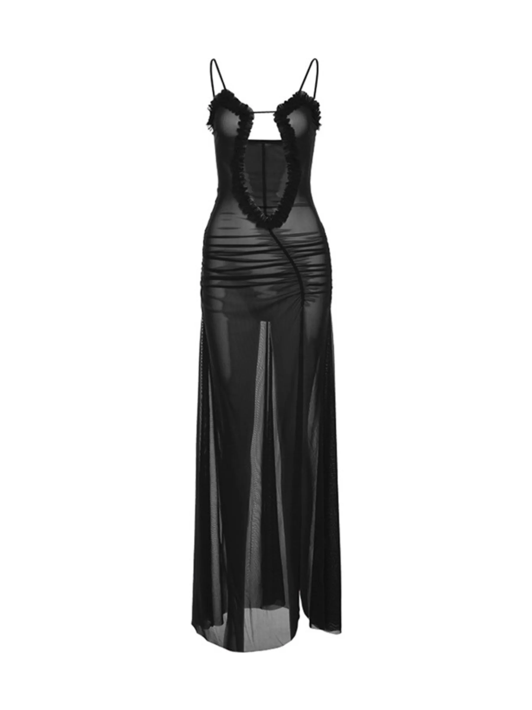 Bonnyshow Althea See-Through Mesh Maxi Dress