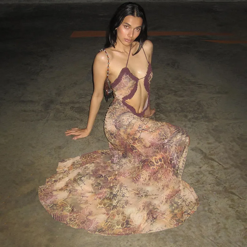 Bonnyshow Althea See-Through Mesh Maxi Dress