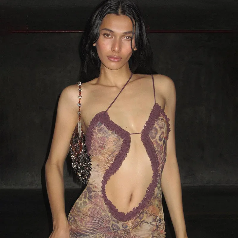 Bonnyshow Althea See-Through Mesh Maxi Dress