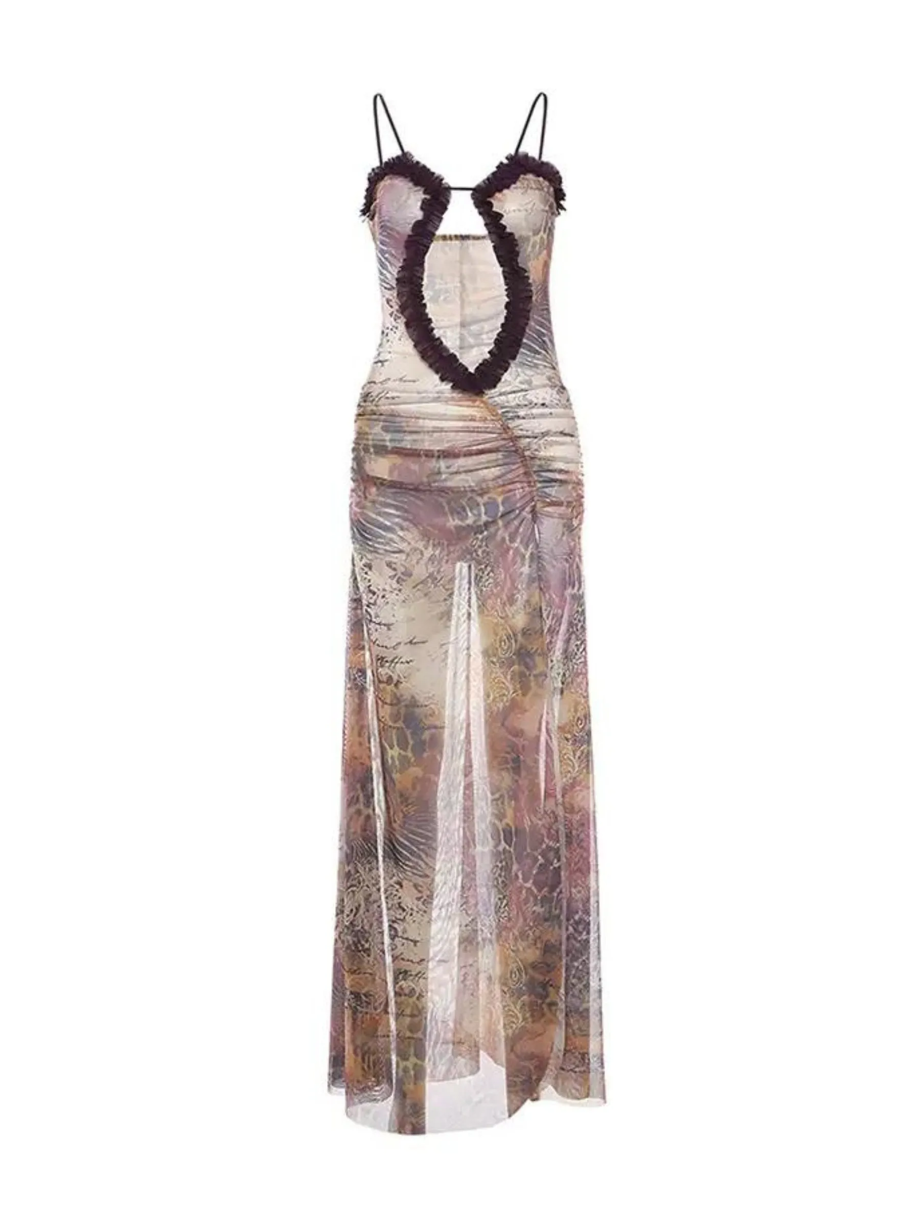 Bonnyshow Althea See-Through Mesh Maxi Dress