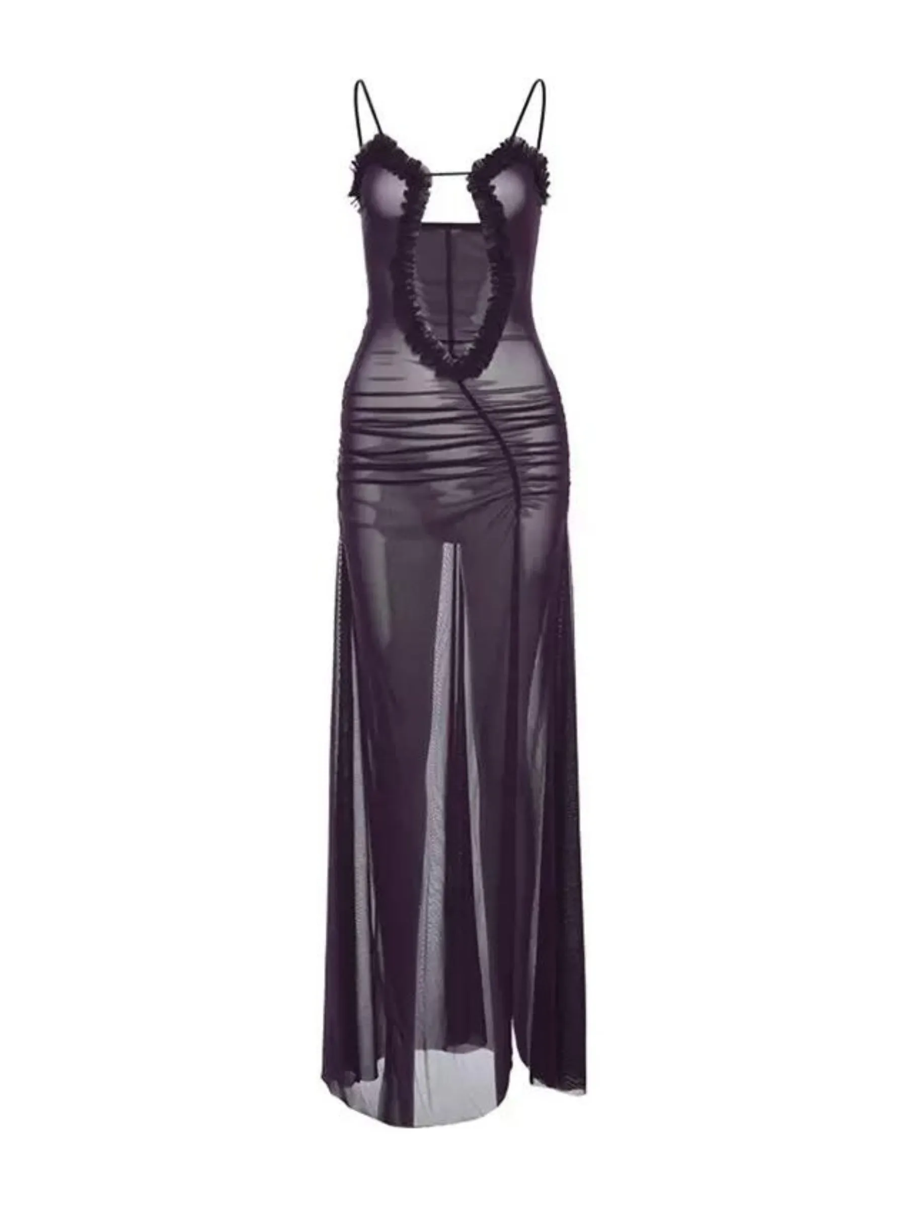 Bonnyshow Althea See-Through Mesh Maxi Dress