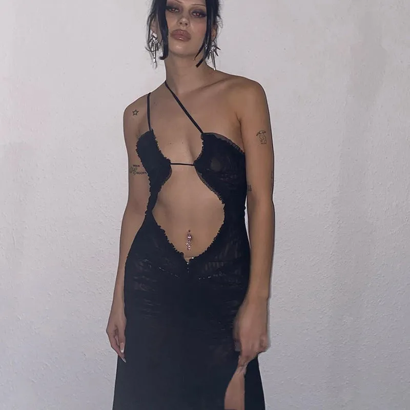 Bonnyshow Althea See-Through Mesh Maxi Dress