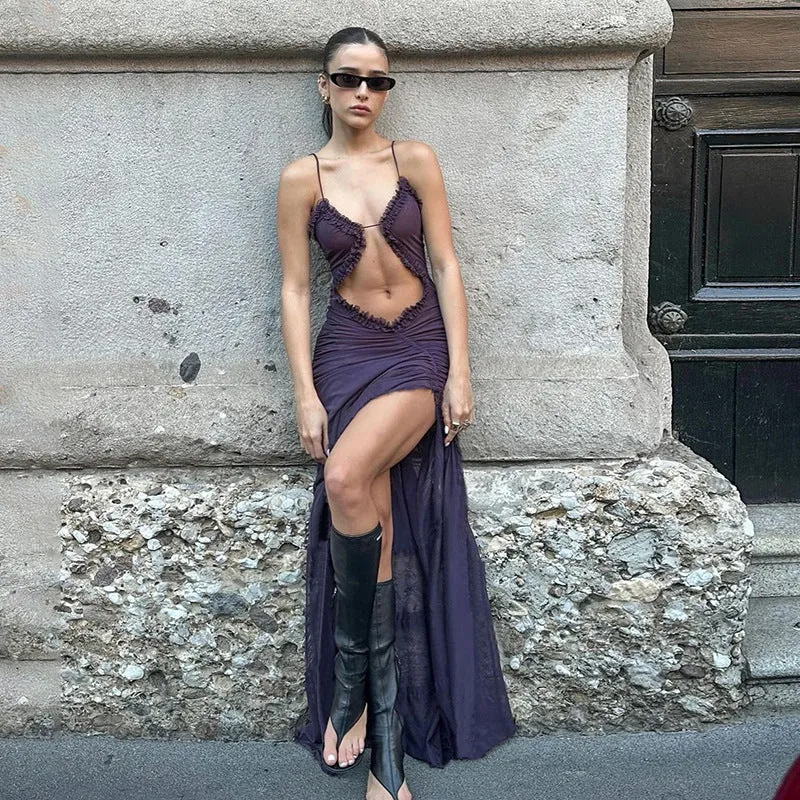 Bonnyshow Althea See-Through Mesh Maxi Dress