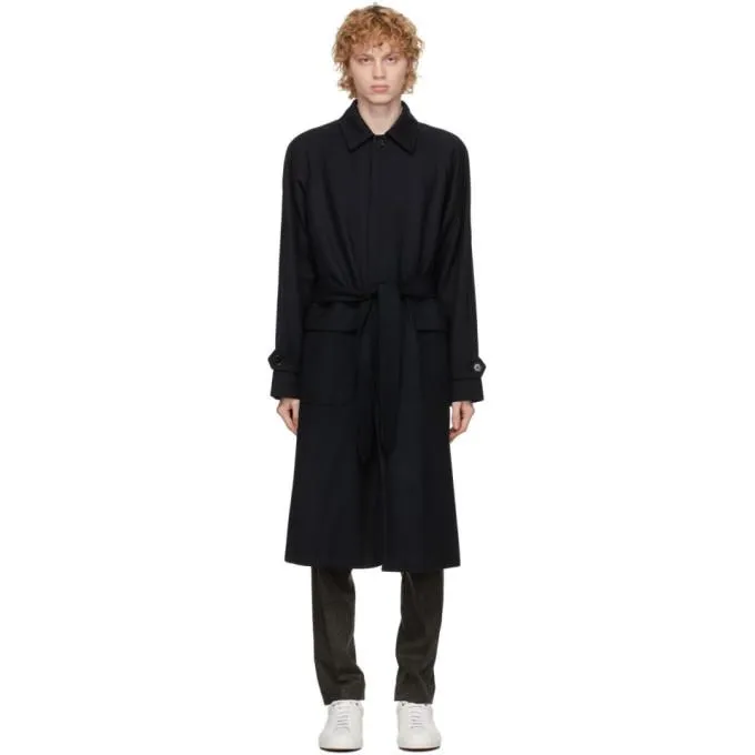 Boss Navy Belted Gibor Coat