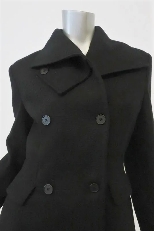 Bottega Veneta Double Breasted Coat Black Wool-Cashmere Size 42