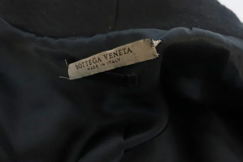 Bottega Veneta Double Breasted Coat Black Wool-Cashmere Size 42