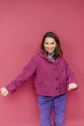 Boucle Box Jacket in Mauve