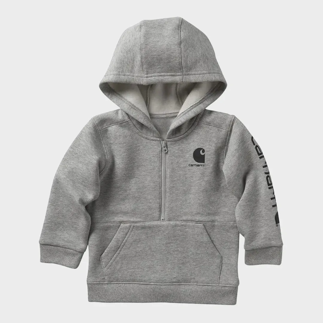 Boys Grey Carhartt 1/4 Zip Hoodie