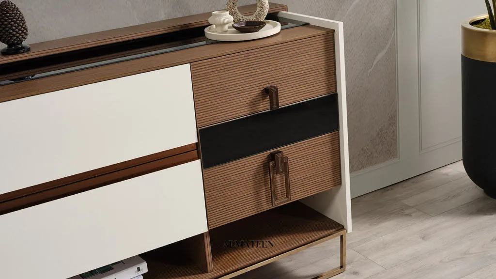 Braga Bedroom Set with King Size Bed, Dresser, Wardrobe and Side Tables