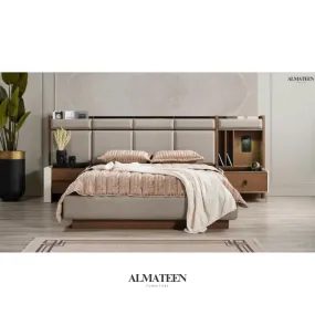 Braga Bedroom Set with King Size Bed, Dresser, Wardrobe and Side Tables