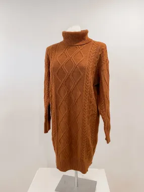 Brown Knit Sweater Dress