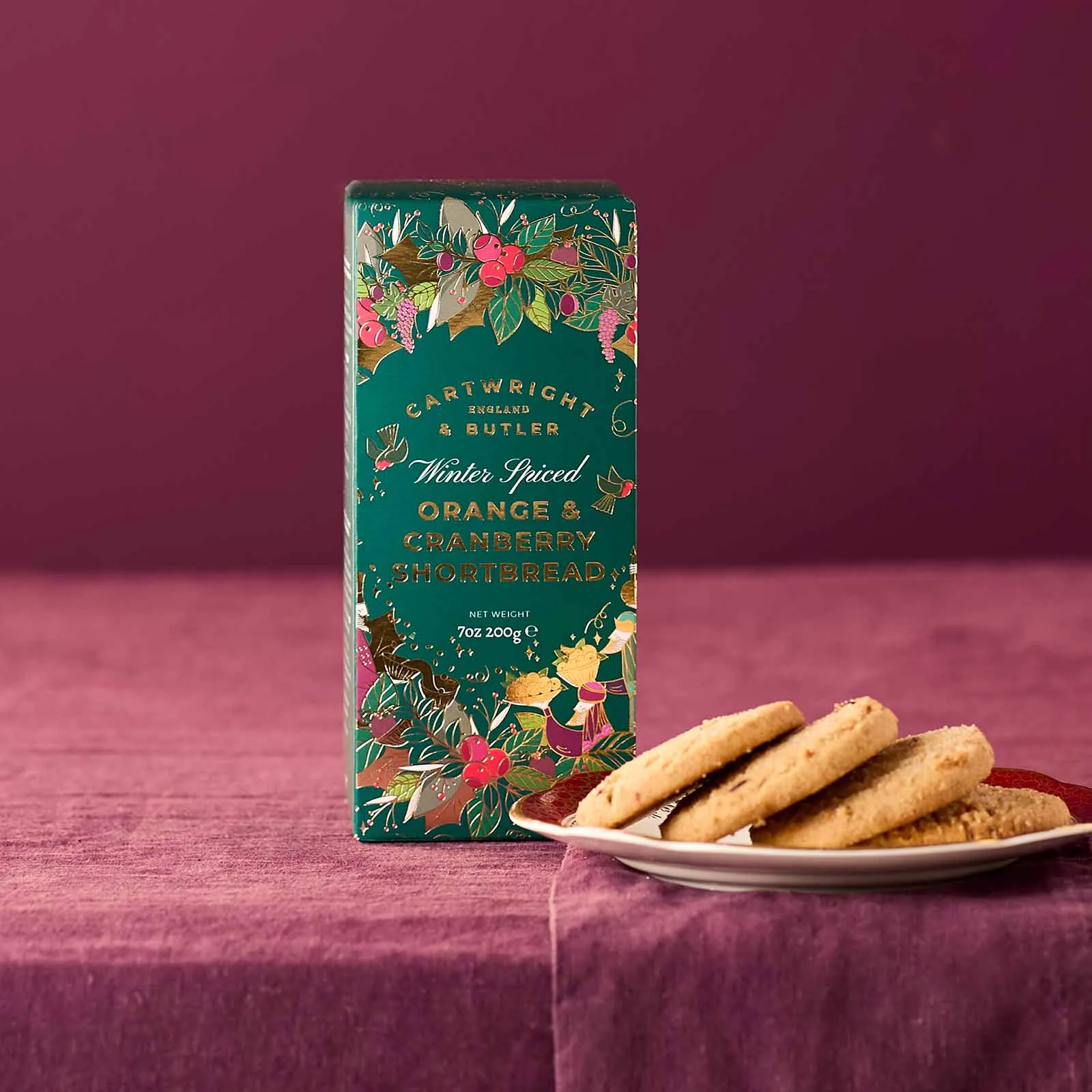Cartwright & Butler Winter Spiced Orange & Cranberry Shortbread