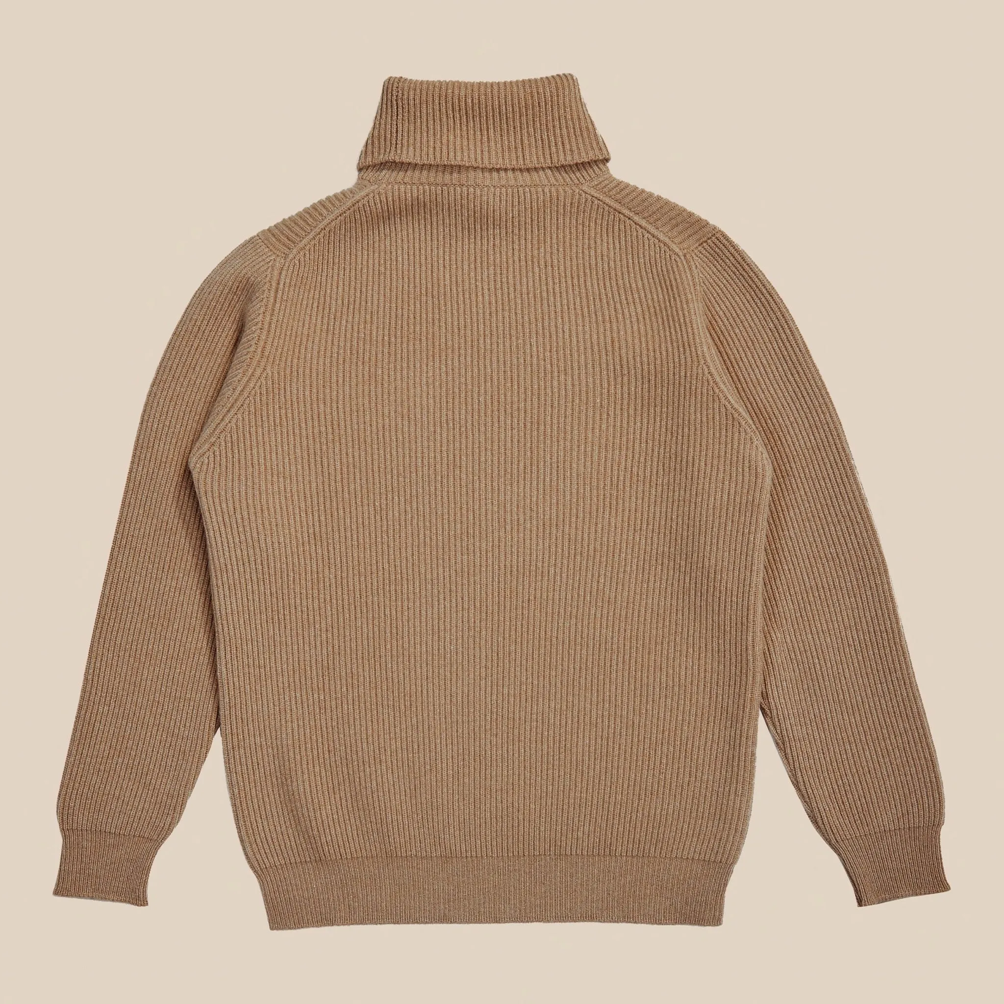 Cashmere ribbed submariner rollneck in camel