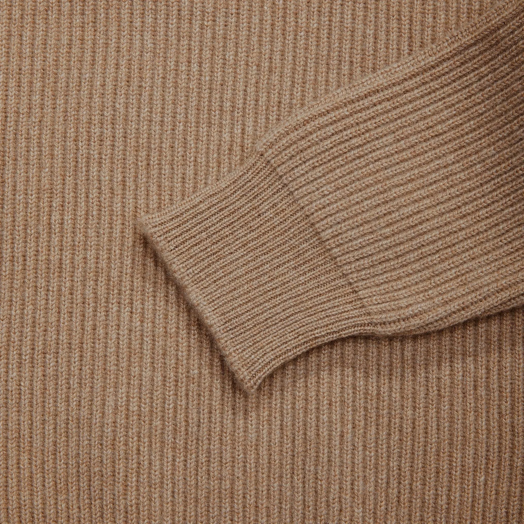 Cashmere ribbed submariner rollneck in camel