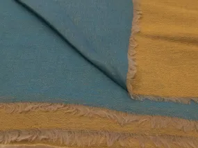 Cashmere Silk Duet Scarf - Turquoise/Ochre