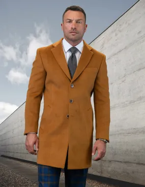 COPPER MODERN FIT WOOL OVERCOAT
