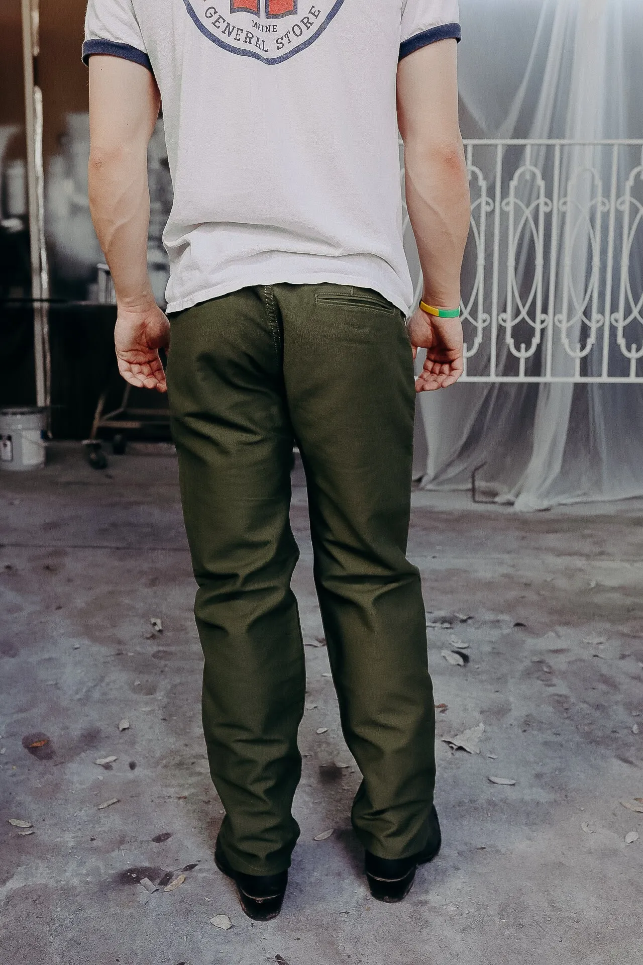 Cotton Moleskin Trousers - Olive (1173-OLV)