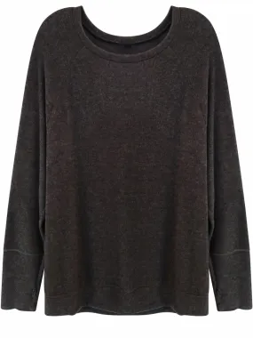 Dark Gray Womens Plus Size Long Sleeve Fashion Top Size XXX-Large