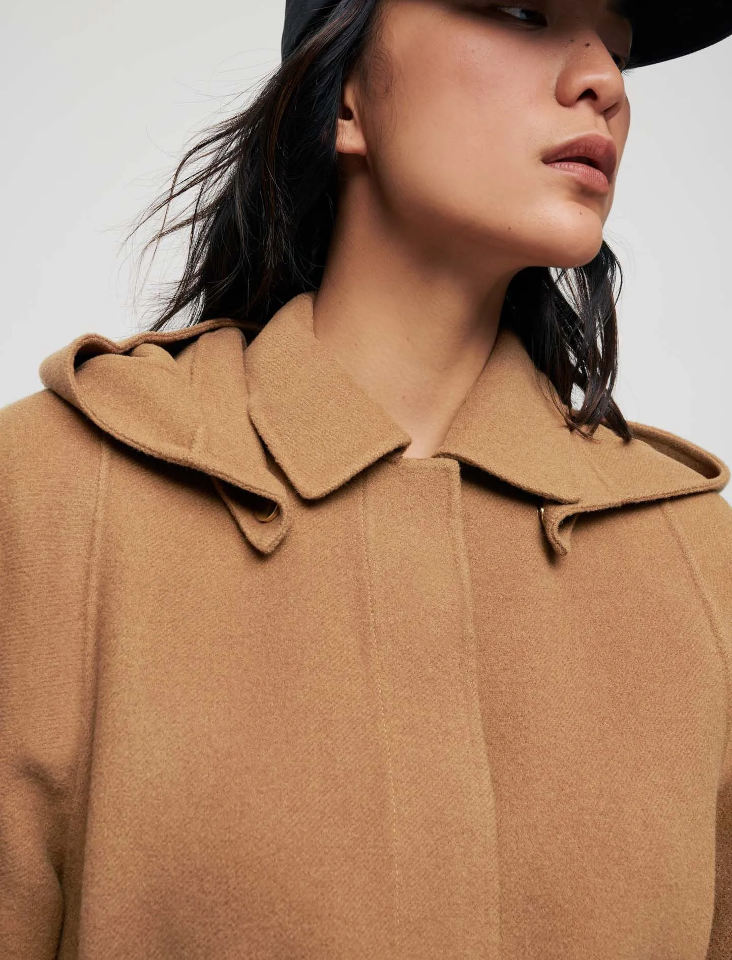 DOUBLE-FACED WOOL BLEND BELTED COAT